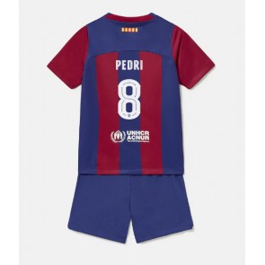 Barcelona Pedri Gonzalez #8 Domaci Dres za Dječji 2023-24 Kratak Rukavima (+ kratke hlače)